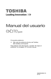 Toshiba Excite Pure AT15-A0109AR1 User's Guide for Excite AT10-A Series (Spanish) (Español)