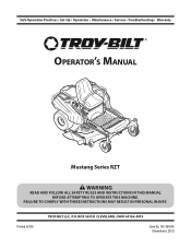 Troy-Bilt Mustang 50 Operation Manual