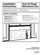 Frigidaire FGMV176NTD Installation Instructions