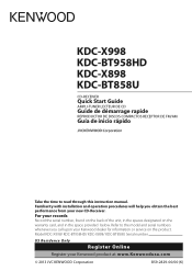 Kenwood KDC-BT858U Quick Start Guide