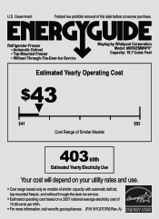 Maytag M0RXEMMWB Energy Guide