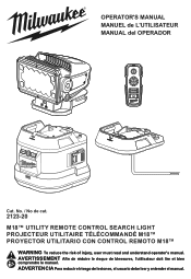 Milwaukee Tool Utility Remote Control Search Light Operators Manual