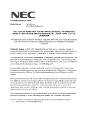 NEC NP-P554W Launch Press Release
