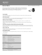 Sony MDR-AS700BT Marketing Specifications (Orange model)