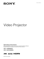 Sony VPL-VW890ES Operating Instructions