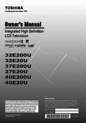 Toshiba 37E200U User Manual