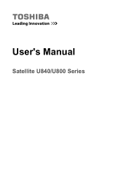 Toshiba Satellite U840 PSU4WC-001001 Users Manual Canada; English