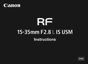 Canon RF 15-35mm F2.8 L IS USM RF15-35mm F2.8 L IS USM Instruction Manual