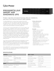 CyberPower PR2200RTXL2UC Datasheet