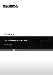 Edimax 3G-6408n Quick Install Guide