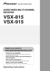 Pioneer VSX-915-K Owner's Manual