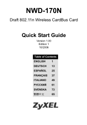 ZyXEL NWD-170N Quick Start Guide