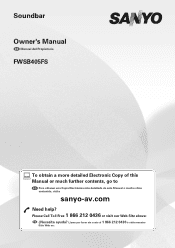 Sanyo FWSB405FS Owners Manual