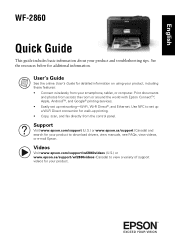 Epson WorkForce WF-2860 Quick Guide and Warranty