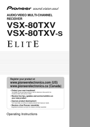 Pioneer VSX80TXV Owner's Manual