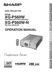 Sharp XG-P560W-N XG-P560W Operation Manual