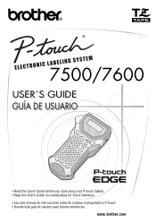 Brother International PT 7600 Users Manual - English and Spanish
