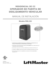 LiftMaster RSL12U Manual