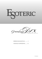 Esoteric Grandioso D1X SE Owners Manual DE IT