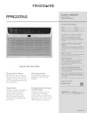 Frigidaire FFRE2233U2 Product Specifications Sheet