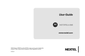 Motorola i890 User Guide - Nextel