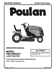 Poulan PBA195H42LT User Manual