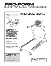 ProForm Style 7500 Treadmill French Manual