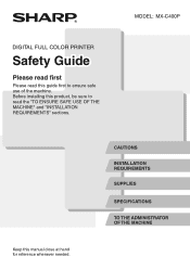 Sharp MX-C400P MX-C400P Safety Guide