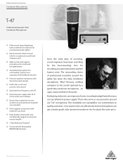 Behringer T-47 Product Information Document