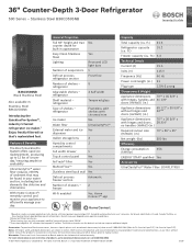 Bosch B36CD50SNB Product Spec Sheet 1