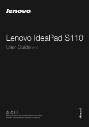 Lenovo S110 Laptop Ideapad S110 Lenovo Limited Warranty & Product Specific Notices V1.0