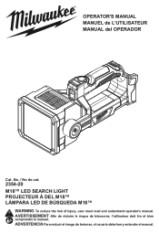 Milwaukee Tool M18 Search Light Operators Manual