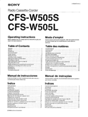 Sony CFS-W505L Users Guide