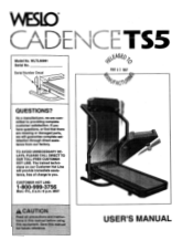 Weslo Cadence Ts5 Treadmill English Manual