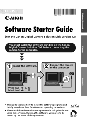 Canon SD100 Software Starter Guide DC SD Ver.12