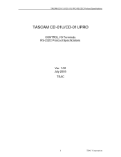 TASCAM CD-01U PRO Specification