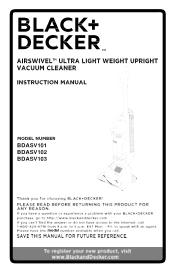 Black & Decker BDASV102 Instruction Manual