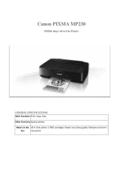 Canon PIXMA MP230 Manual