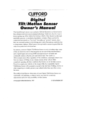 Clifford Digital Tilt-Motion Sensor 60-537 Owners Guide