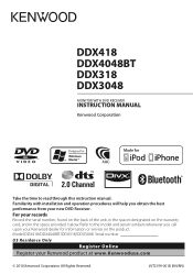 Kenwood DDX4048BT User Manual 1