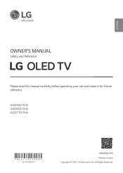 LG OLED77G1PUA Owners Manual