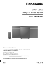 Panasonic SC-HC295 Owners Manual