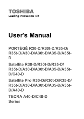 Toshiba A50-02J01E Users Guide for Portege R30-D and Tecra C40-D/A40-D