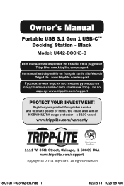 Tripp Lite U442DOCK3B Owners Manual for U442-DOCK3-B English