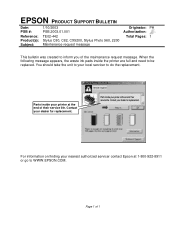 Epson C82WN Product Support Bulletin(s)