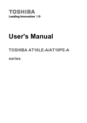 Toshiba Excite AT10PE Users Manual Canada; English
