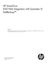 HP D2D D2D NAS Integration with NetBackup (EH985-90936, March 2011)