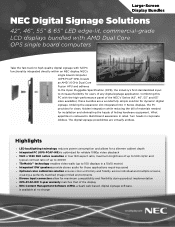 NEC V463-PC Digital Signage Solutions Specification Brochure