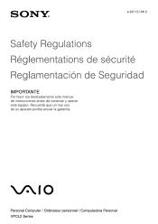 Sony VPCL23BFX Safety Information