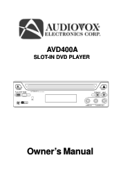 Audiovox AVD400A Owners Manual
